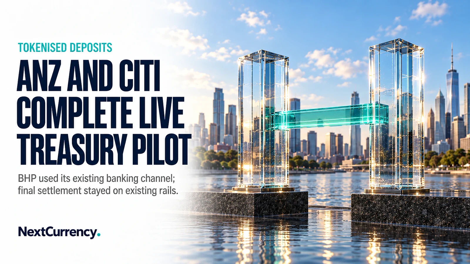 ANZ, BHP and Citi Complete Live Tokenised-Deposit Treasury Pilot — editorial cover artwork