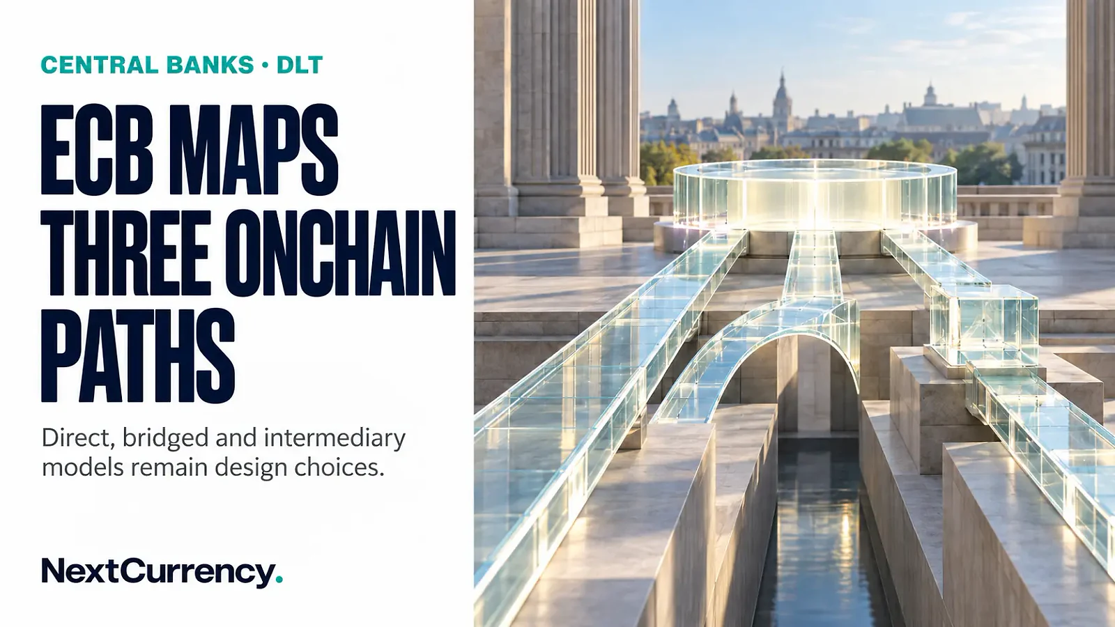 ECB Maps Three Architectures for Onchain Central-Bank Money — editorial cover artwork