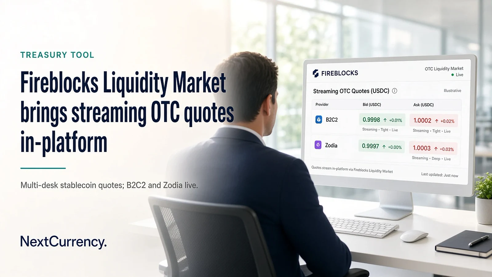 Fireblocks Liquidity Market Brings Streaming OTC Quotes Into Stablecoin Treasury — editorial cover artwork