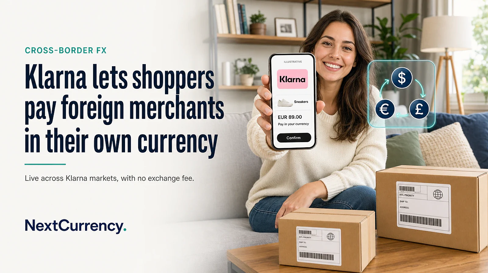 Klarna Launches Consumer FX, Letting Shoppers Pay Foreign Merchants in Their Own Currency With No Exchange Fee — editorial cover artwork
