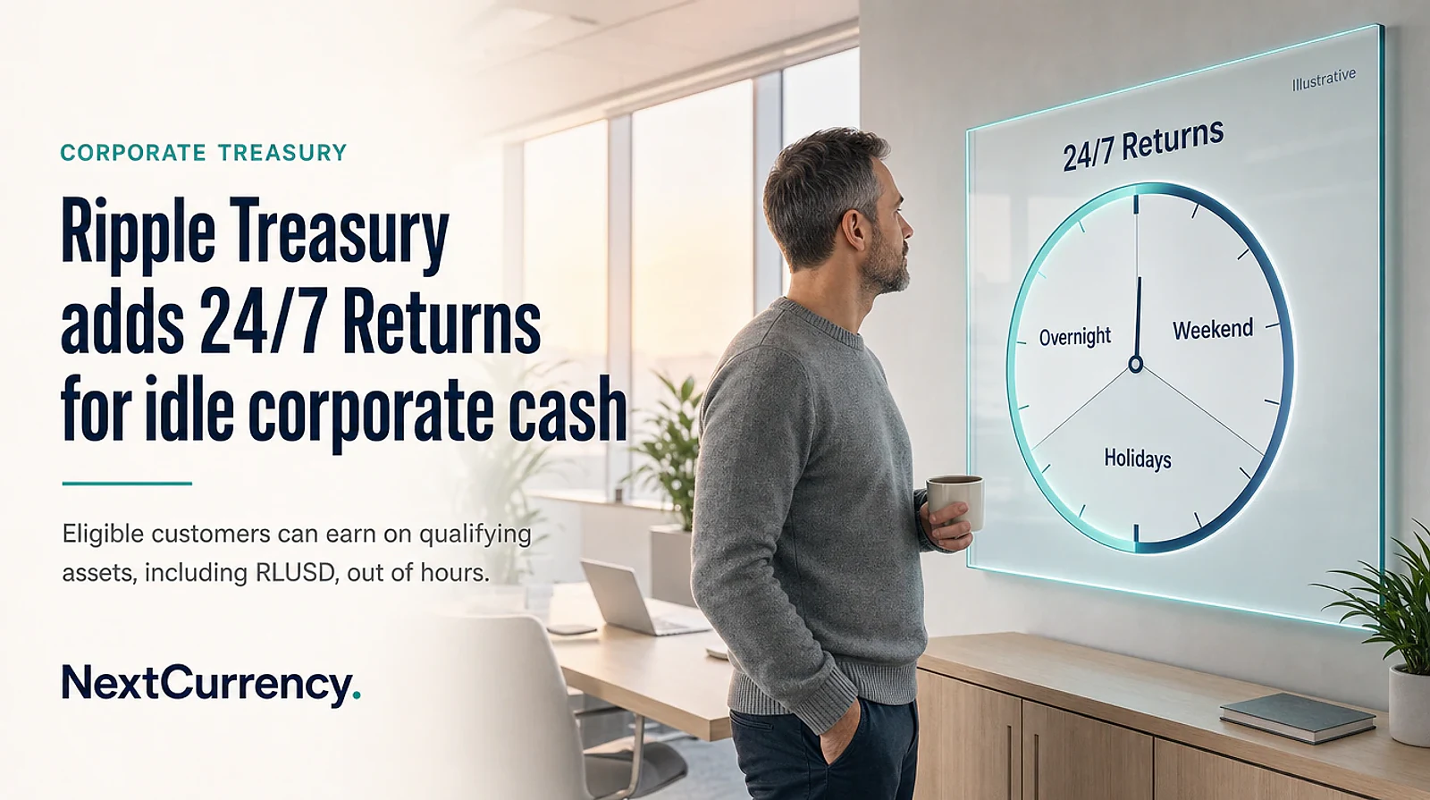 Ripple Treasury Adds 24/7 Returns on RLUSD and Other Qualifying Assets for Idle Corporate Cash — editorial cover artwork