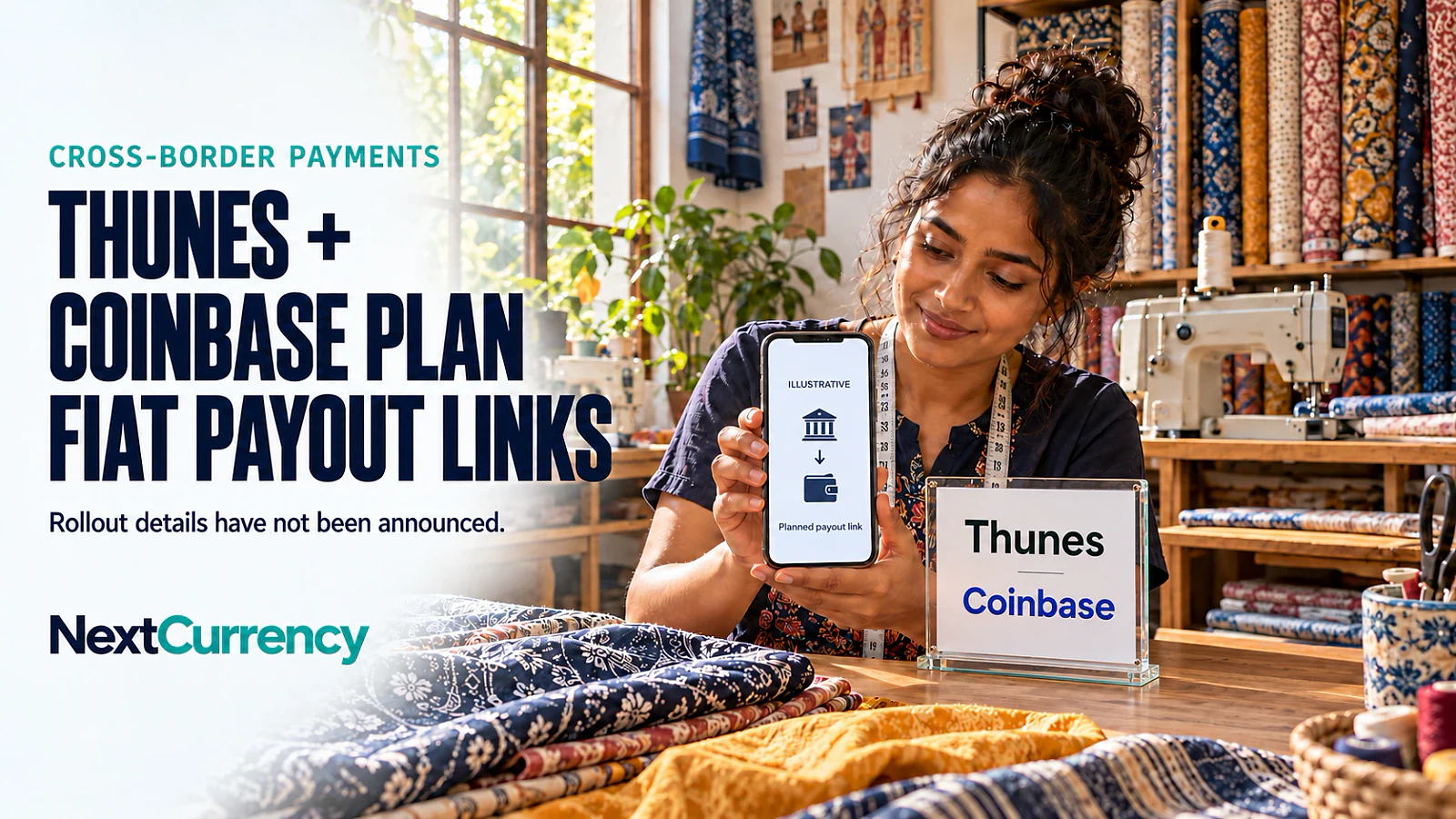 Thunes and Coinbase plan stablecoin-to-fiat payout links — editorial cover artwork