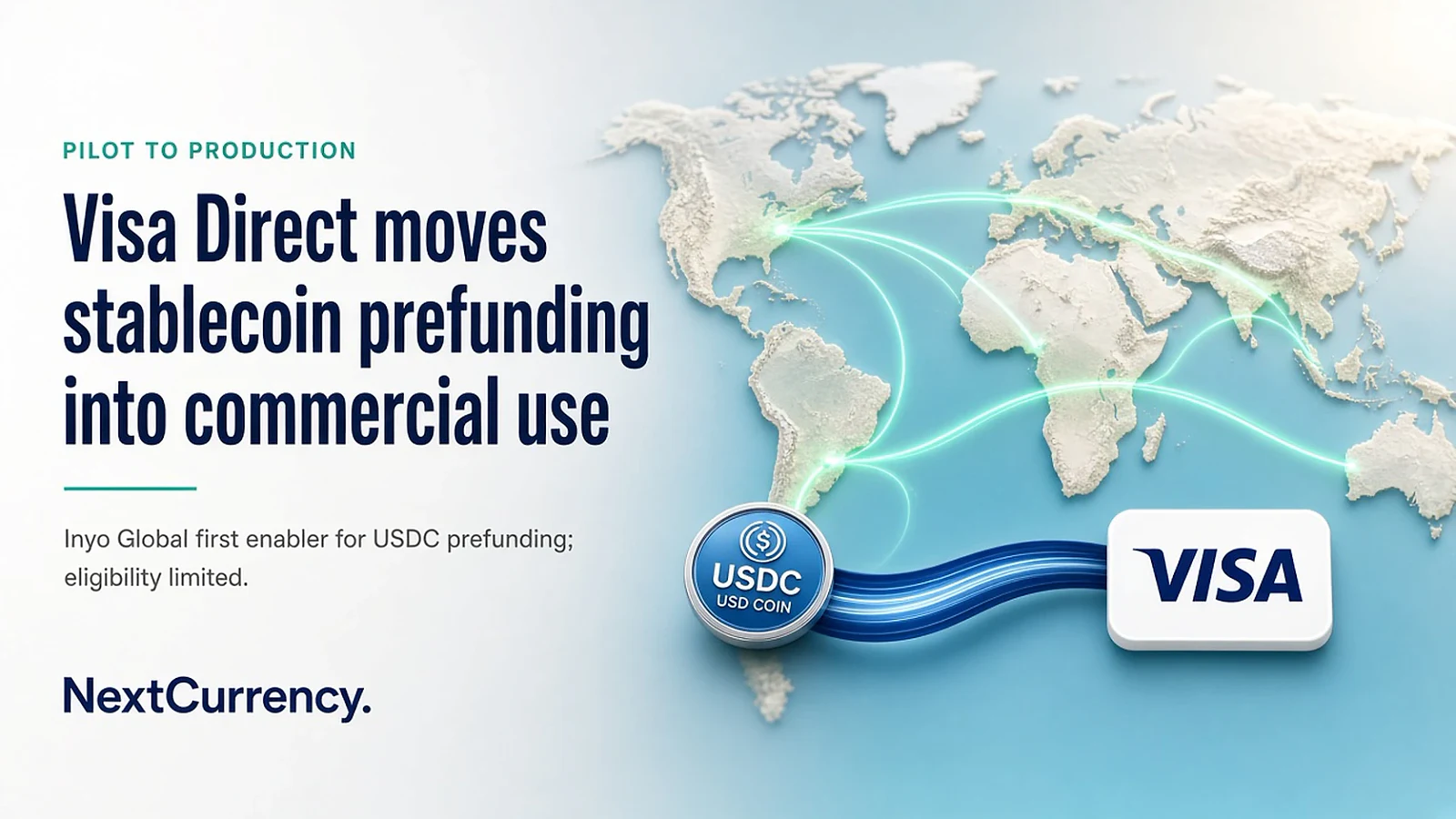 Visa Direct Moves Stablecoin Prefunding Into Commercial Production With Inyo — editorial cover artwork
